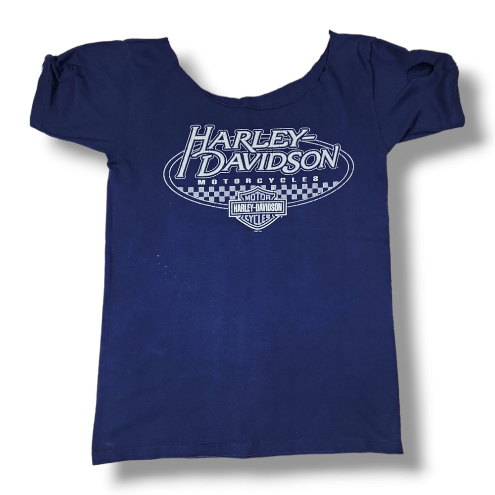 Vintage Harley Davidson Puerto Rico Cut Off Neck Women's Size Large‎